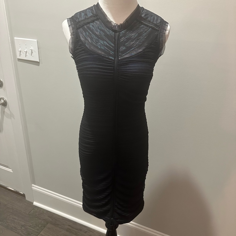 BCBGMAXAZRIA black and blue dress